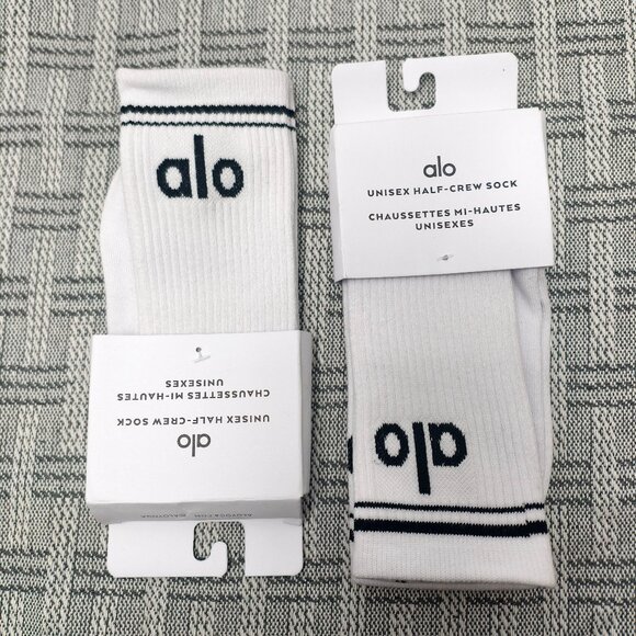 ALO Yoga Throwback Socks - 2 Pairs Unisex, Super Soft & Comfy - Picture 1 of 4